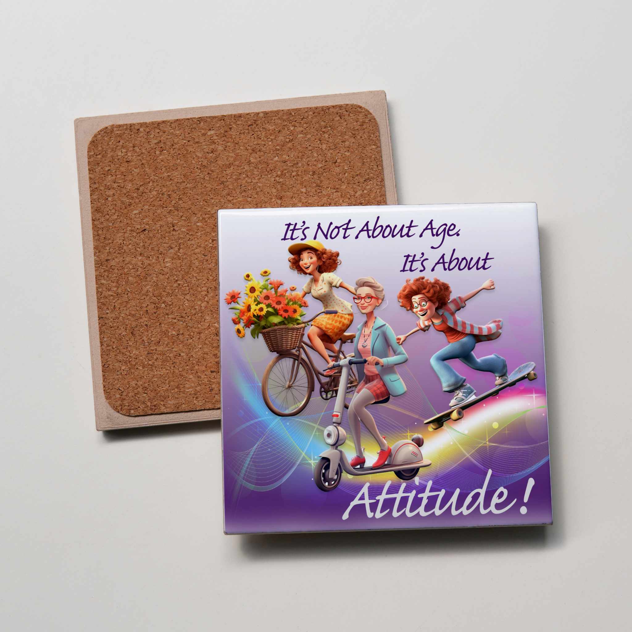 Attitude middle aged Woman Coaster