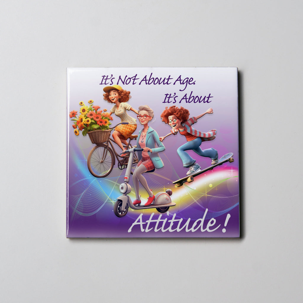 Attitude middle aged Woman Coaster