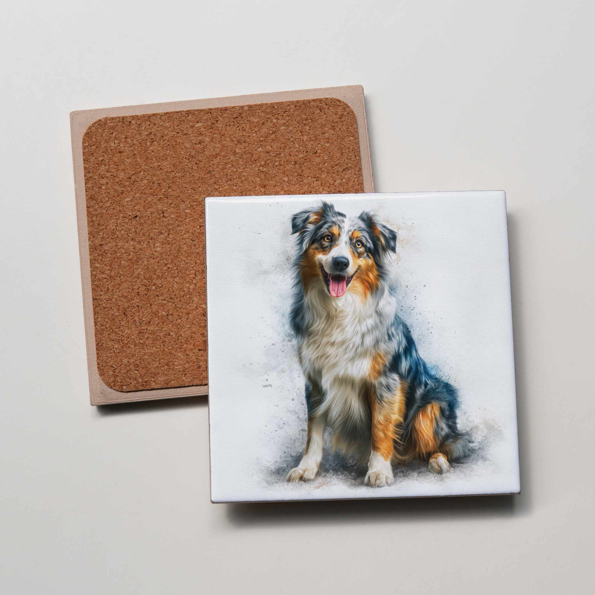 Australian Shepherd - Sitting - Coaster