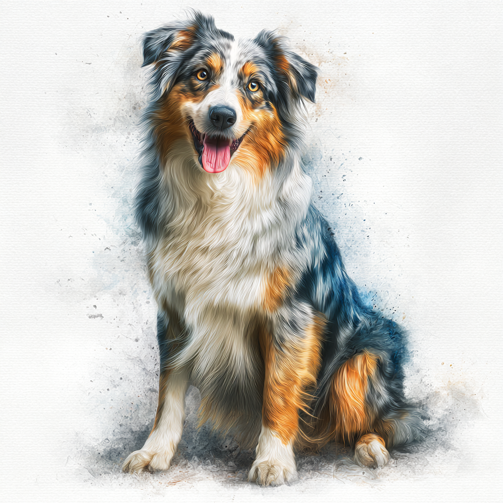 Australian Shepherd - Sitting - Coaster