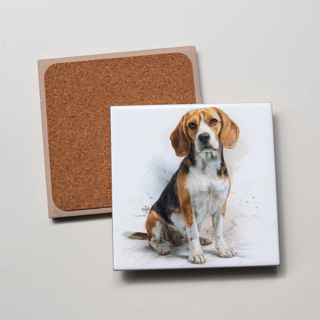 Beagle - Sitting - LL - Coaster