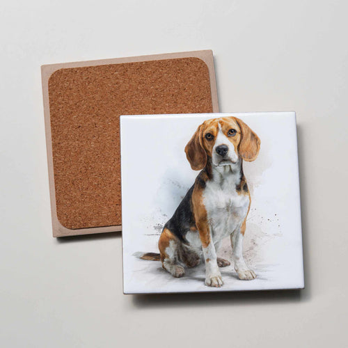 Beagle - Sitting - LL - Coaster