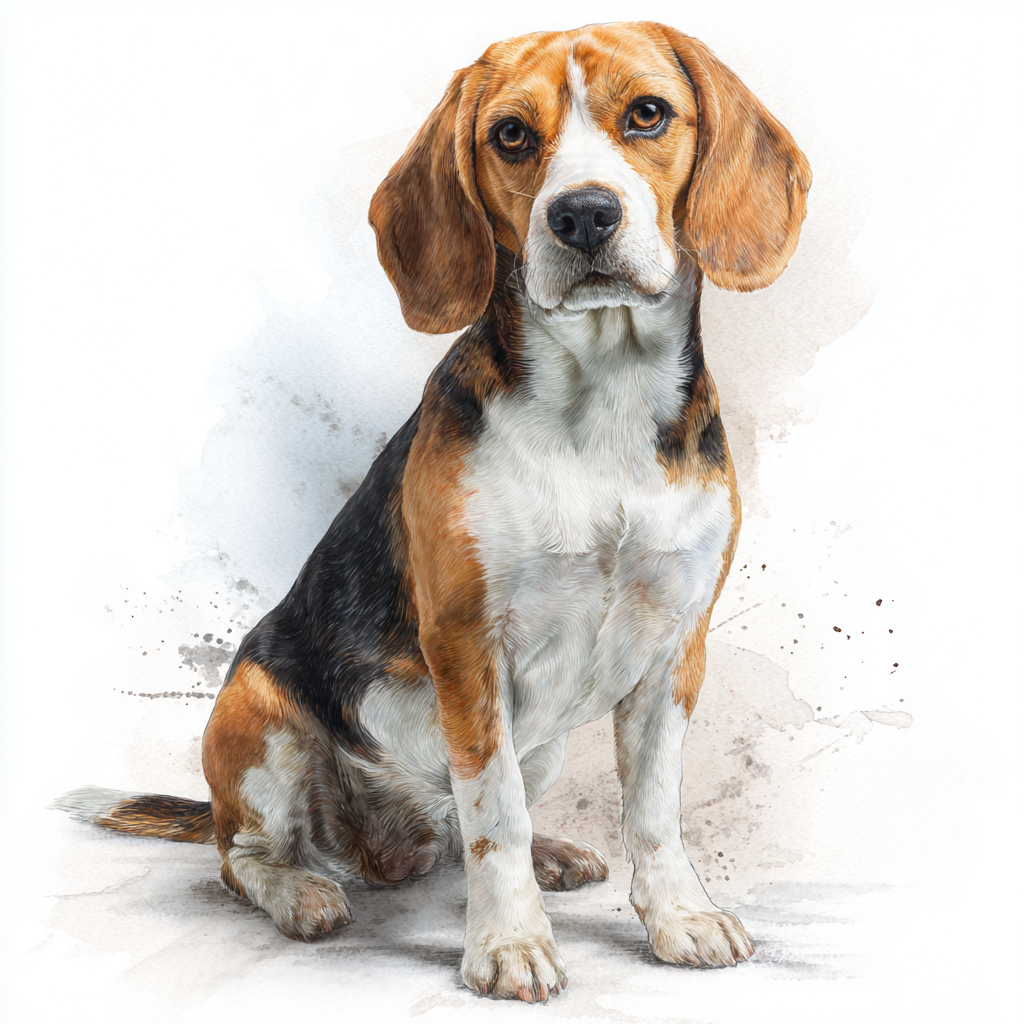 Beagle - Sitting - LL - Coaster