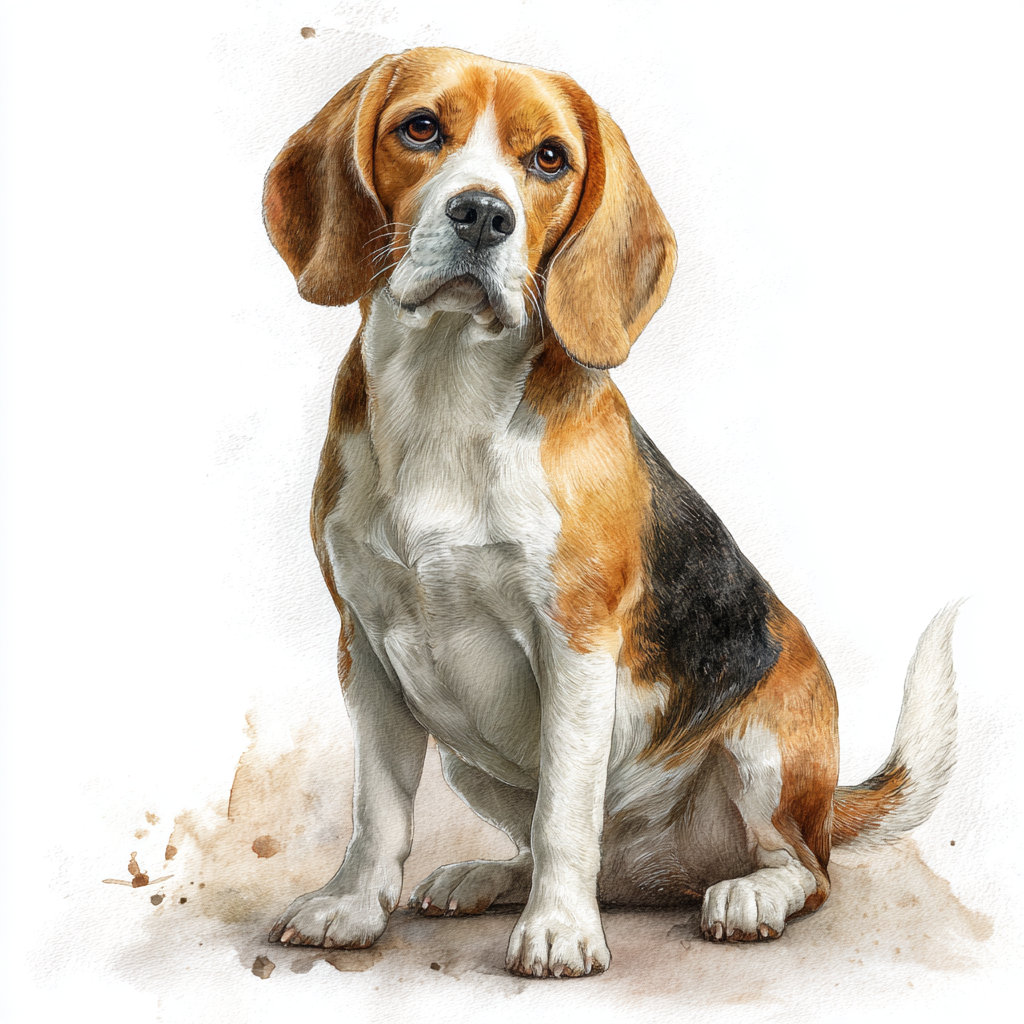 Beagle - Sitting - LR - Coaster