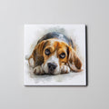 Beagle - Sitting -  Lying Down - Coaster