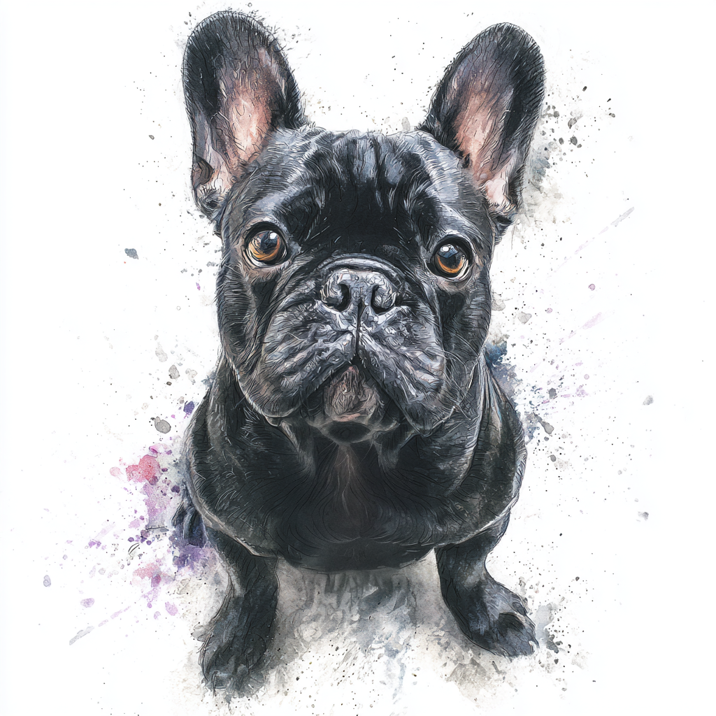 Black French Bulldog - Sitting - Coaster