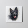Black German Shepherd portrait - Coaster