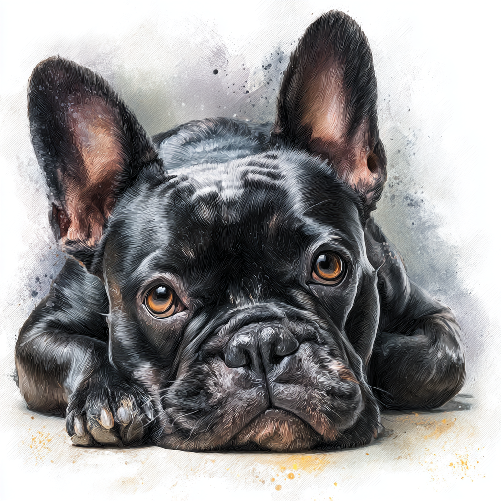 Black French Bulldog  Lying Down - Coaster