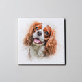 Blenheim Cavalier King Charles Spaniel portrait - Left - Coaster