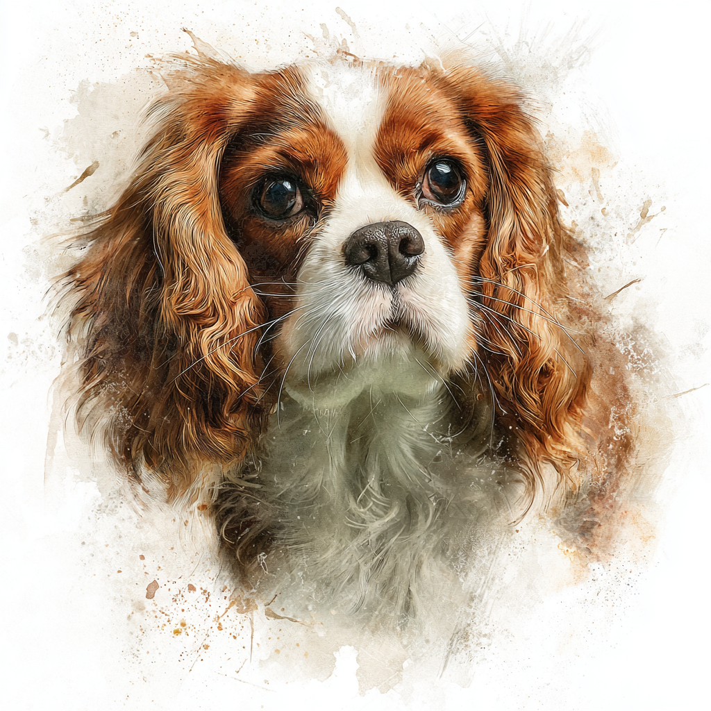 Blenheim Cavalier King Charles Spaniel portrait Right - Coaster