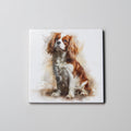 Blenheim Cavalier King Charles Spaniel sitting - Coaster