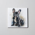 Black French Bulldog  Sitting - Coaster