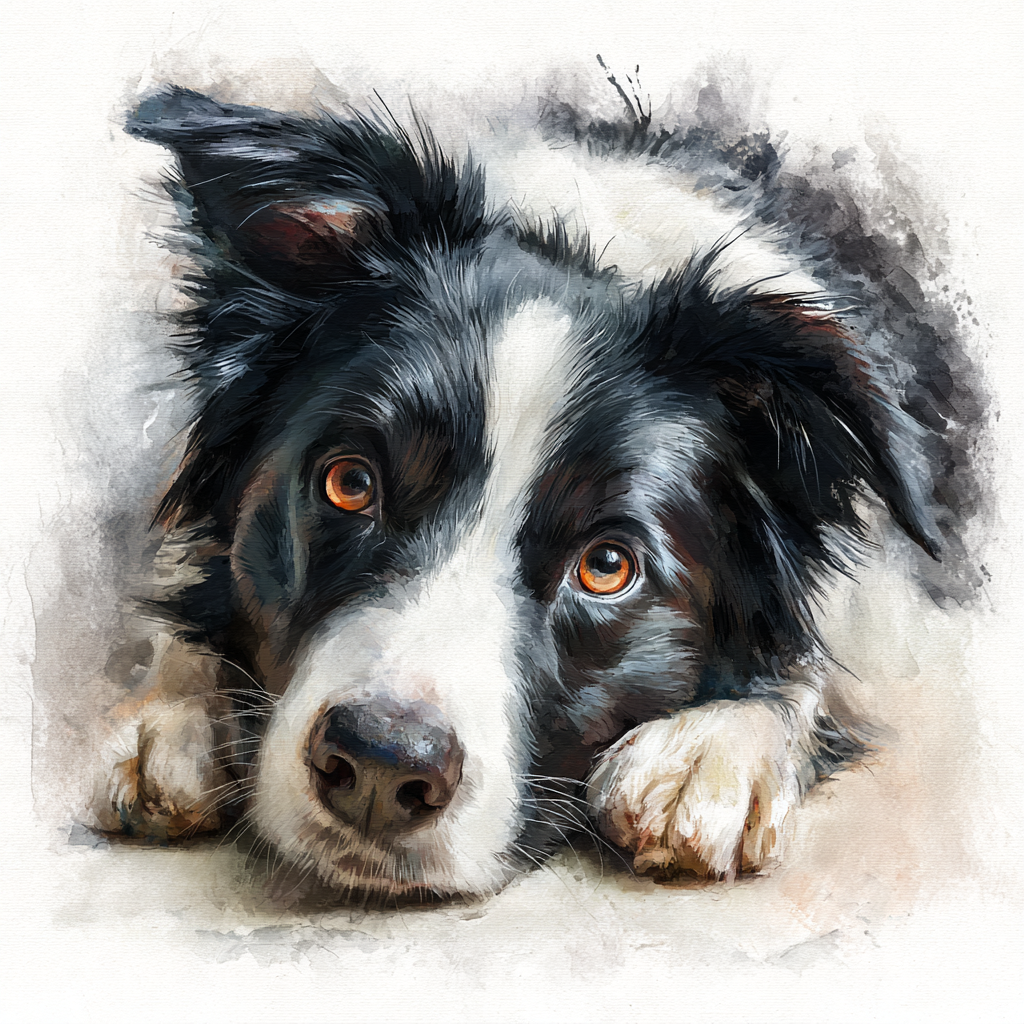 Border Collie - Black - Lying HD - Coaster
