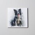 Border Collie - Black - Sitting - Coaster