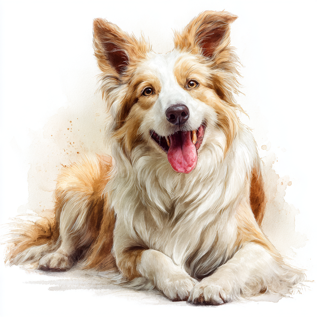 Border Collie - Caramel - Lying HU - Coaster