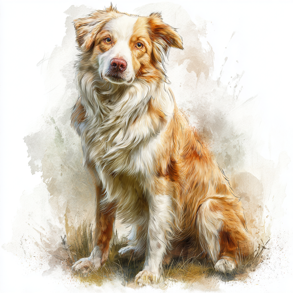 Border Collie - Caramel - Sitting - Coaster