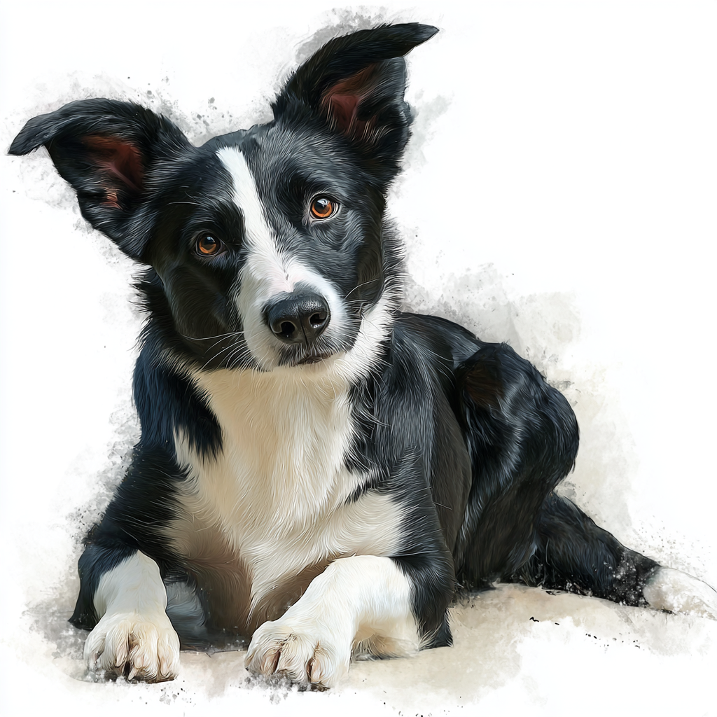 Border Collie - SH - Lying HU - Coaster