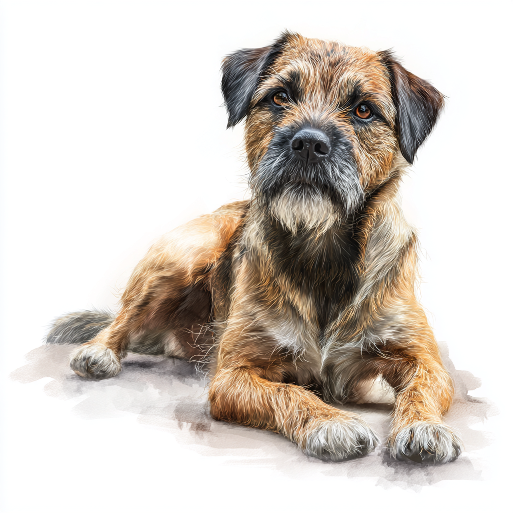 Border Terrier - Lying Down - LL - Coaster