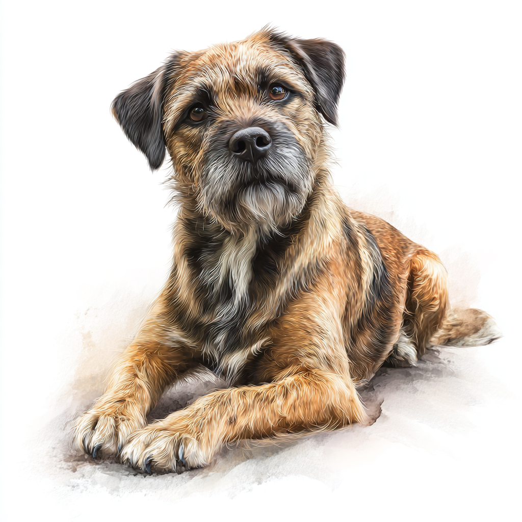 Border Terrier - Lying Down - LR - Coaster