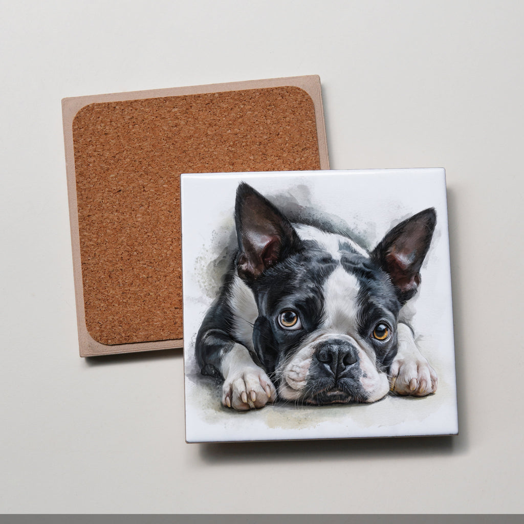 Boston Terrier - Lying HD - Coaster