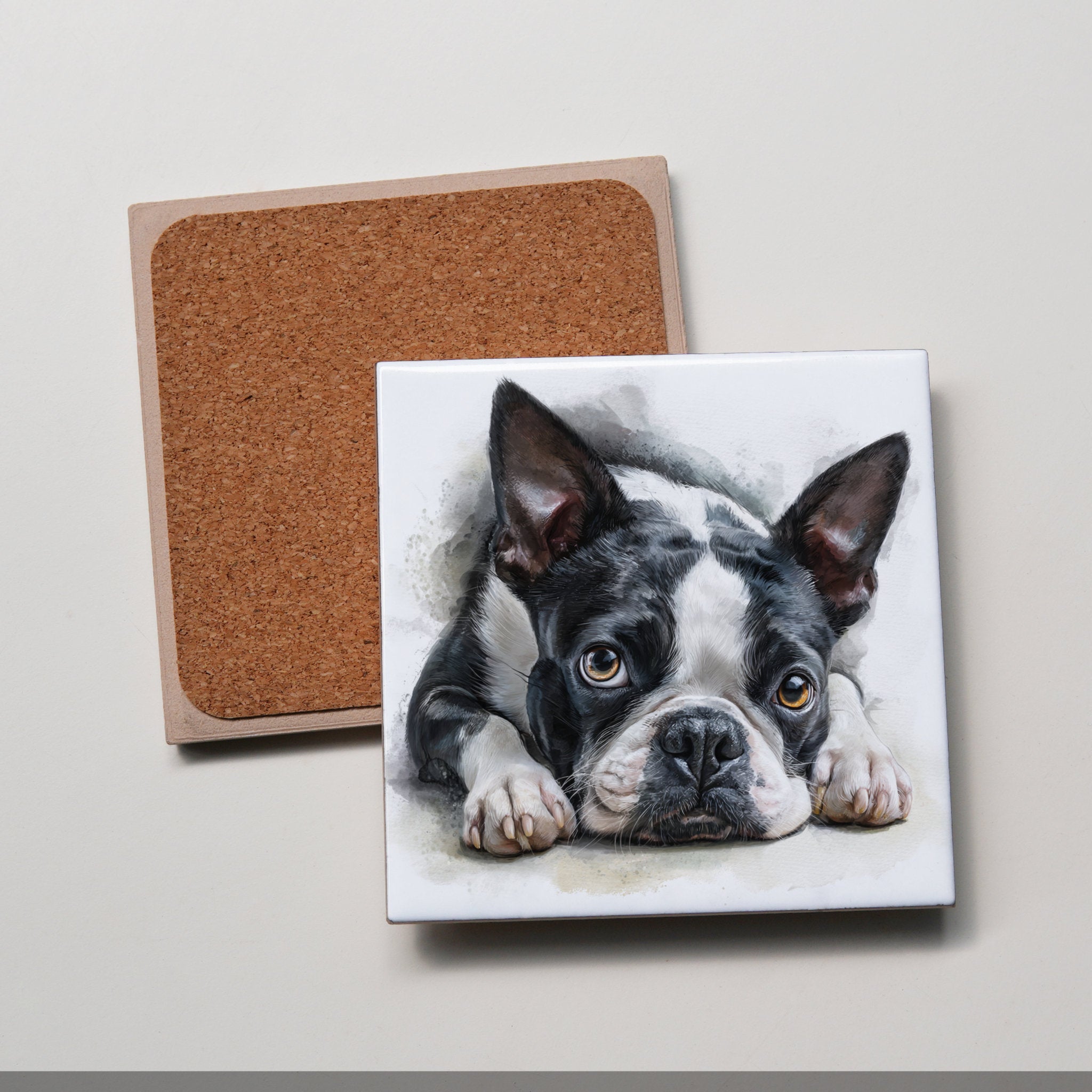 Boston Terrier - Lying HD - Coaster