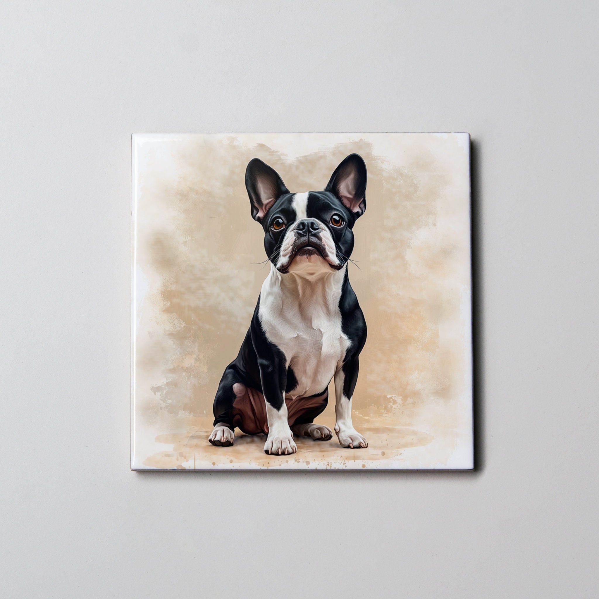 Boston Terrier - Sitting - Coaster