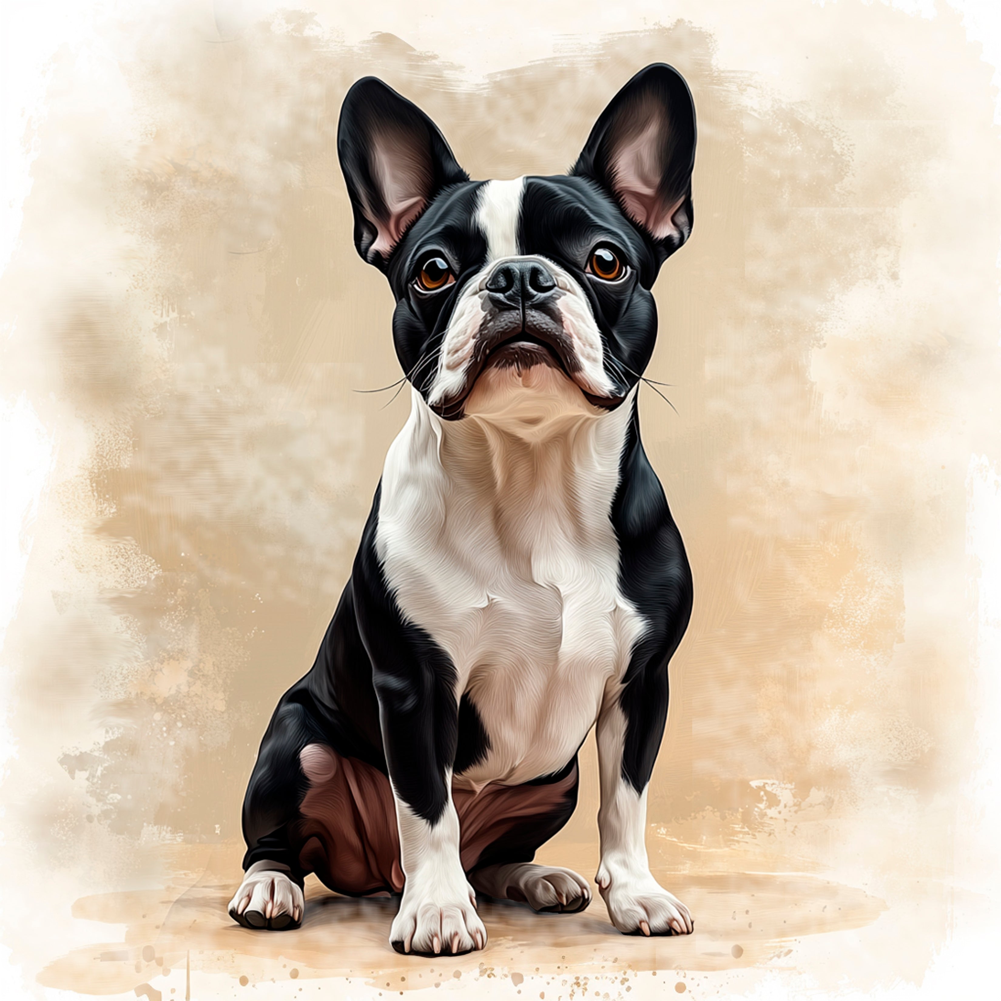 Boston Terrier - Sitting - Coaster