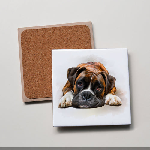 Boxer - Lying Down - Coaster