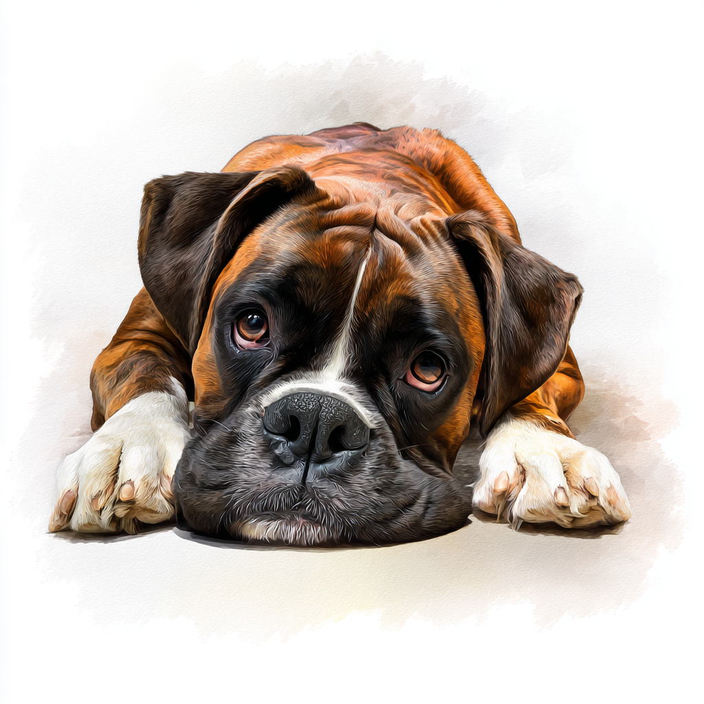 Boxer - Lying Down - Coaster