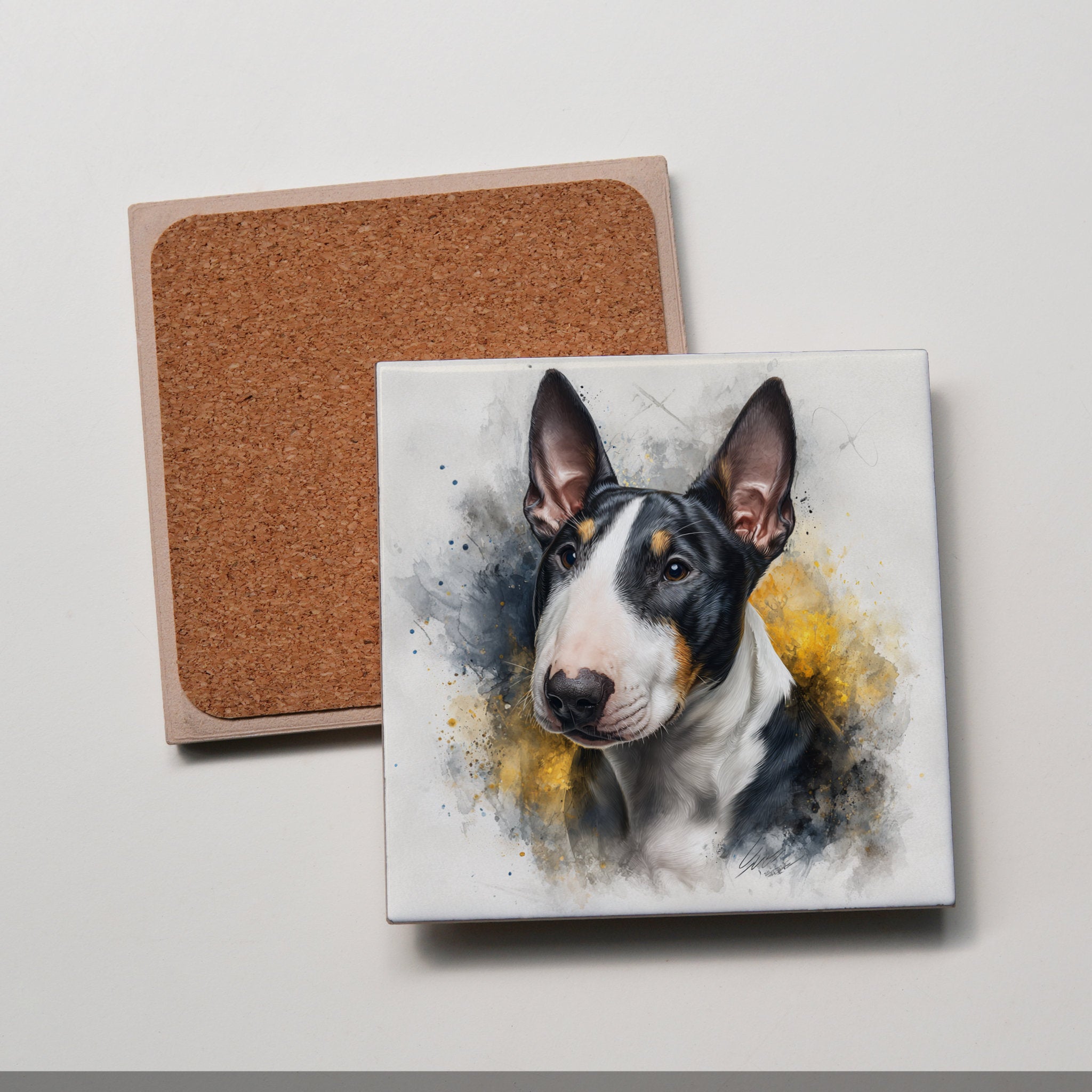 Bull Terrier - B&W - Portrait LL - Coaster