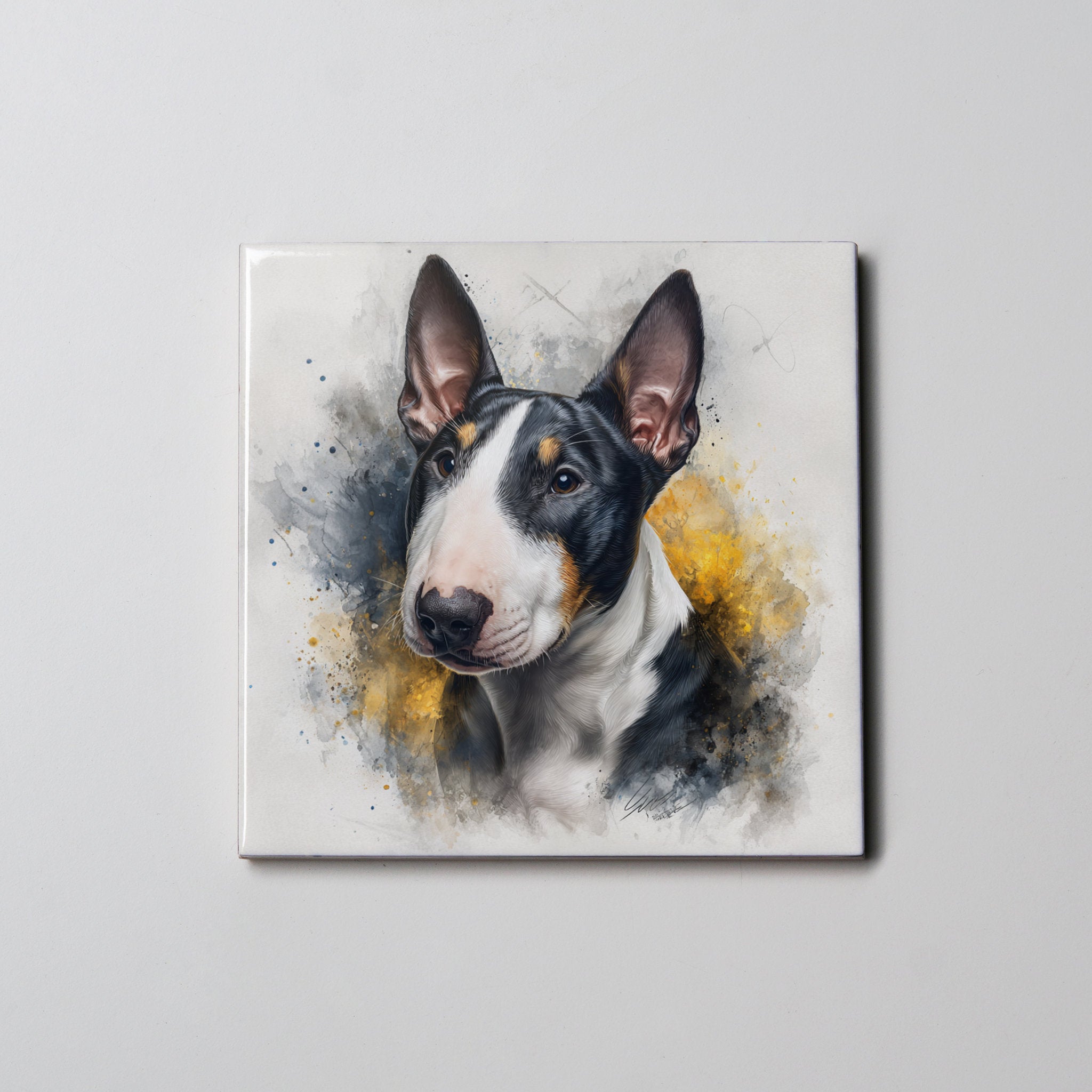 Bull Terrier - B&W - Portrait LL - Coaster