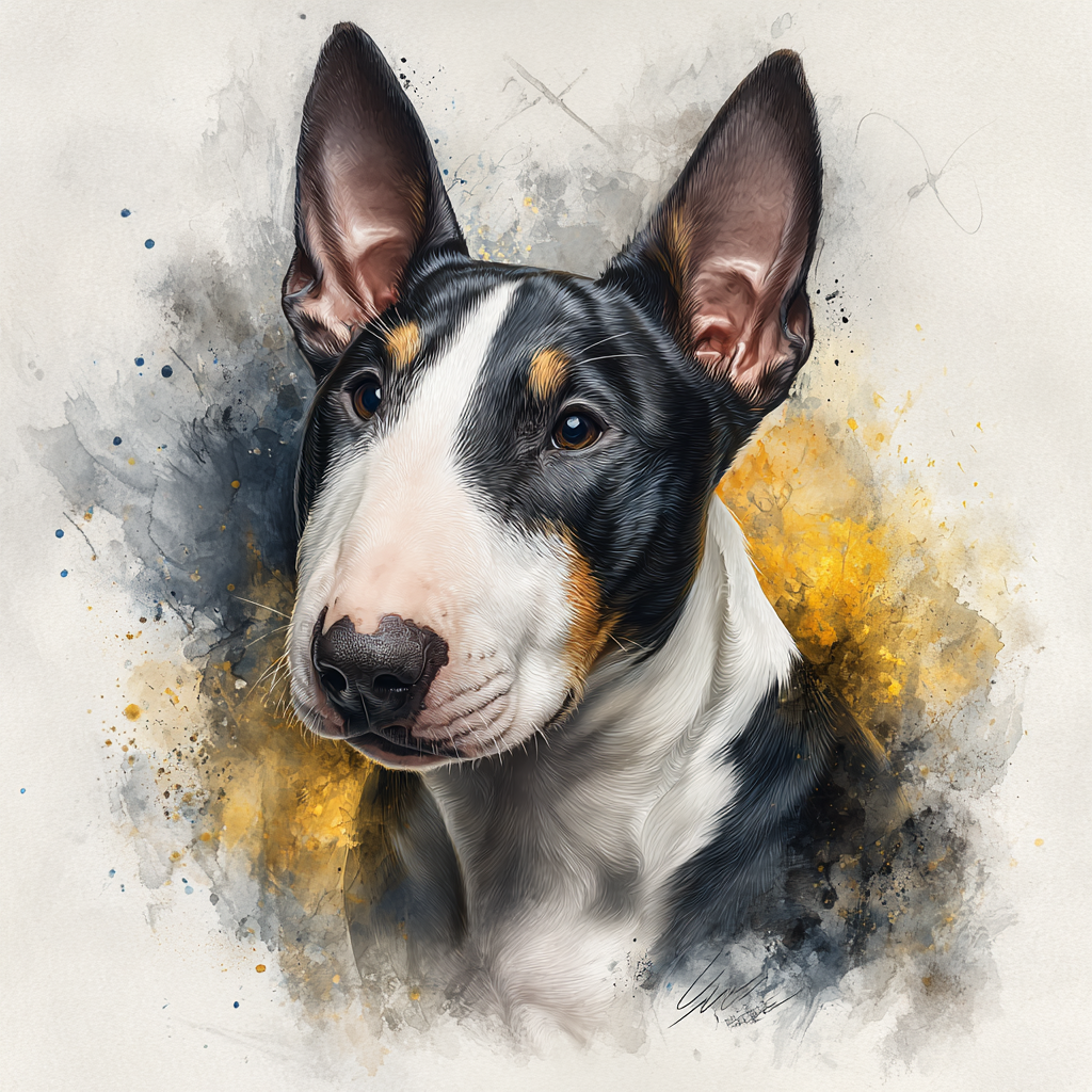 Bull Terrier - B&W - Portrait LL - Coaster