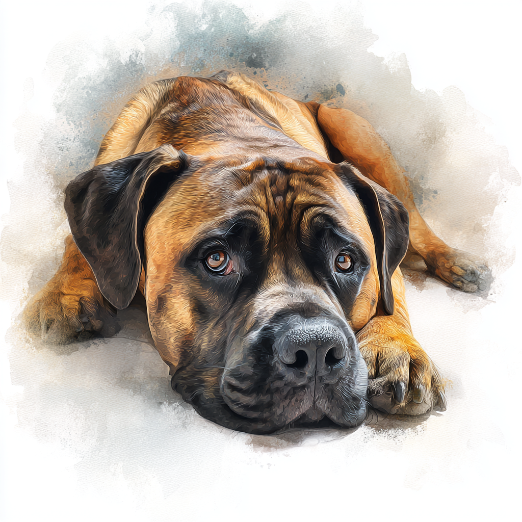 Bullmastiff - Lying Down - Coaster