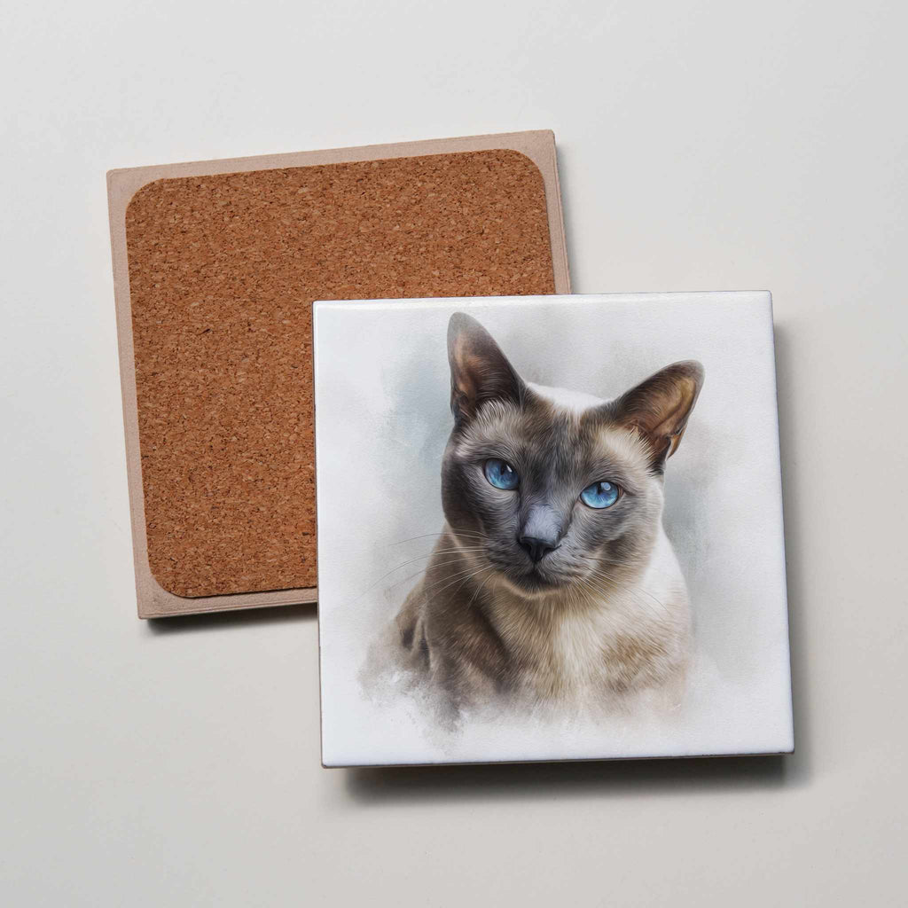 Burmese Blue Point Portrait- Coaster