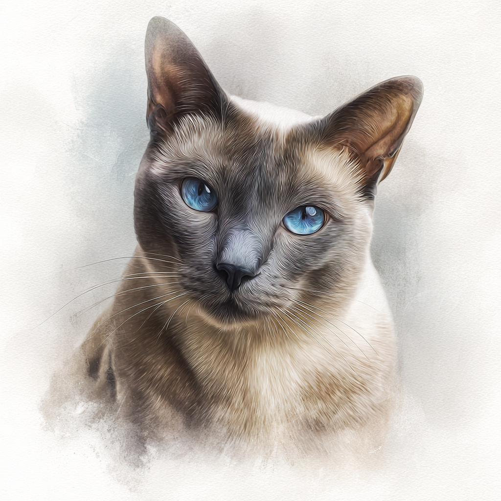 Burmese Blue Point Portrait- Coaster
