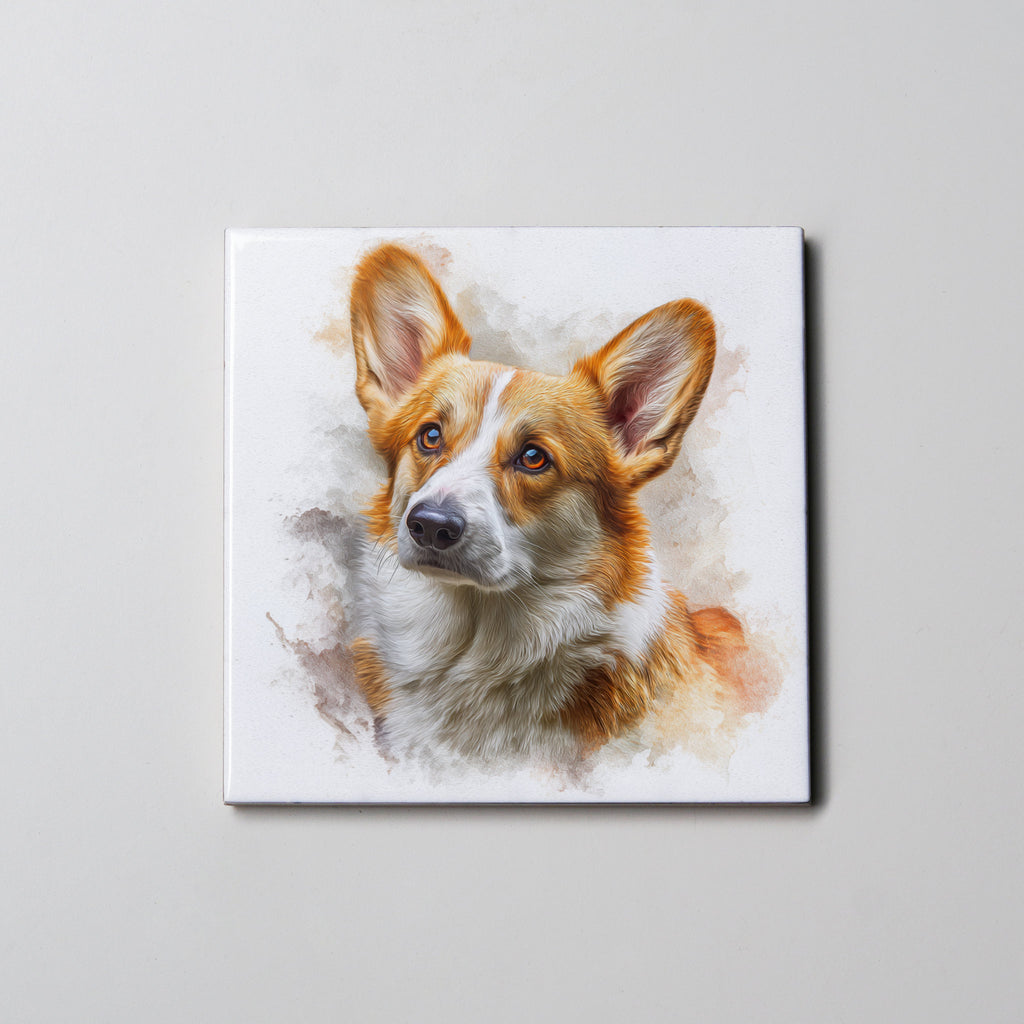 Corgi - tan - portrait - Coaster