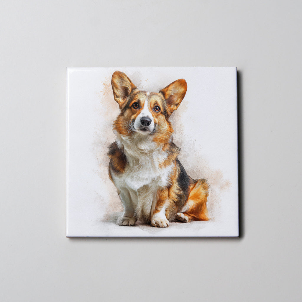 Corgi - tri-colour - sitting - Coaster