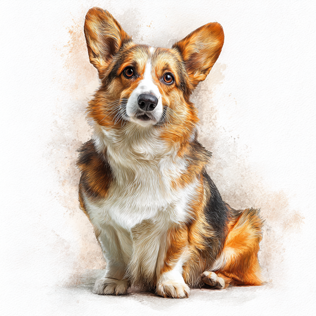 Corgi - tri-colour - sitting - Coaster