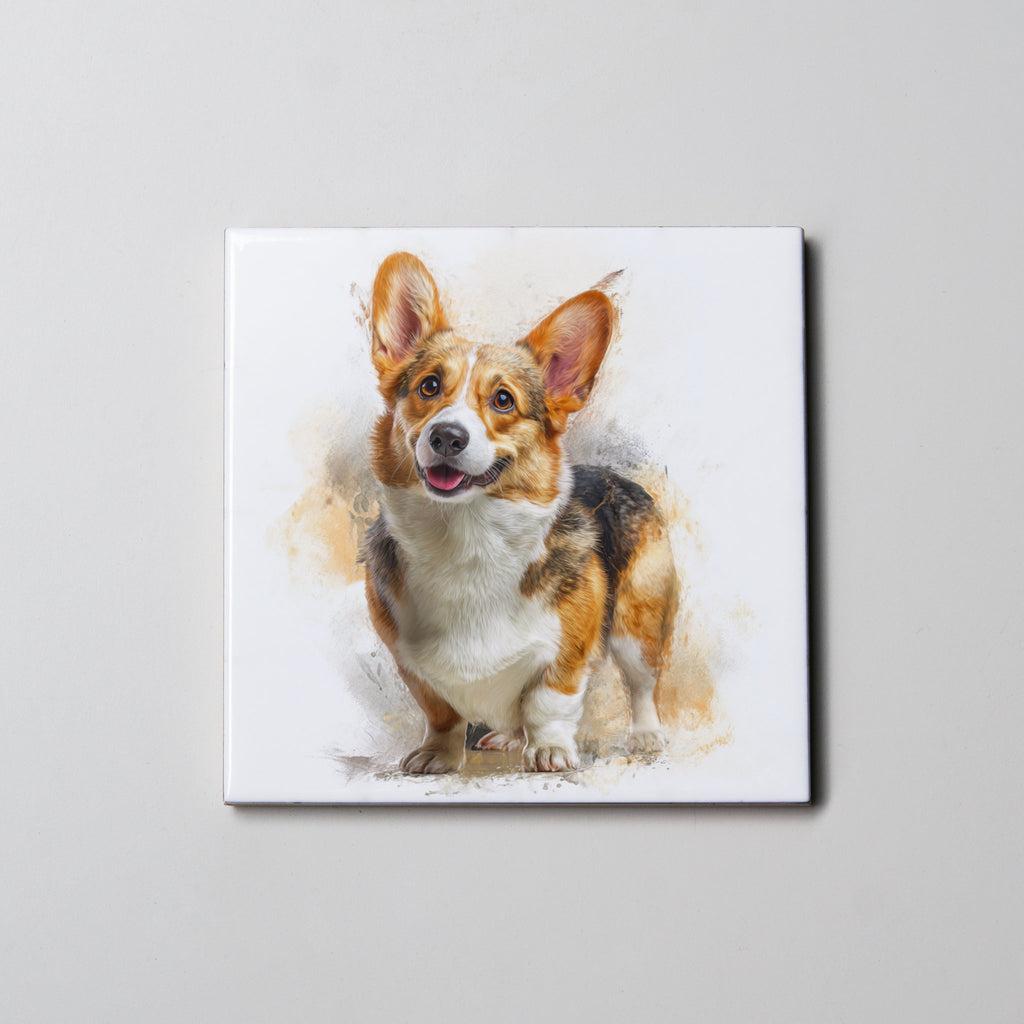 Corgi - tri-colour - standing - Coaster