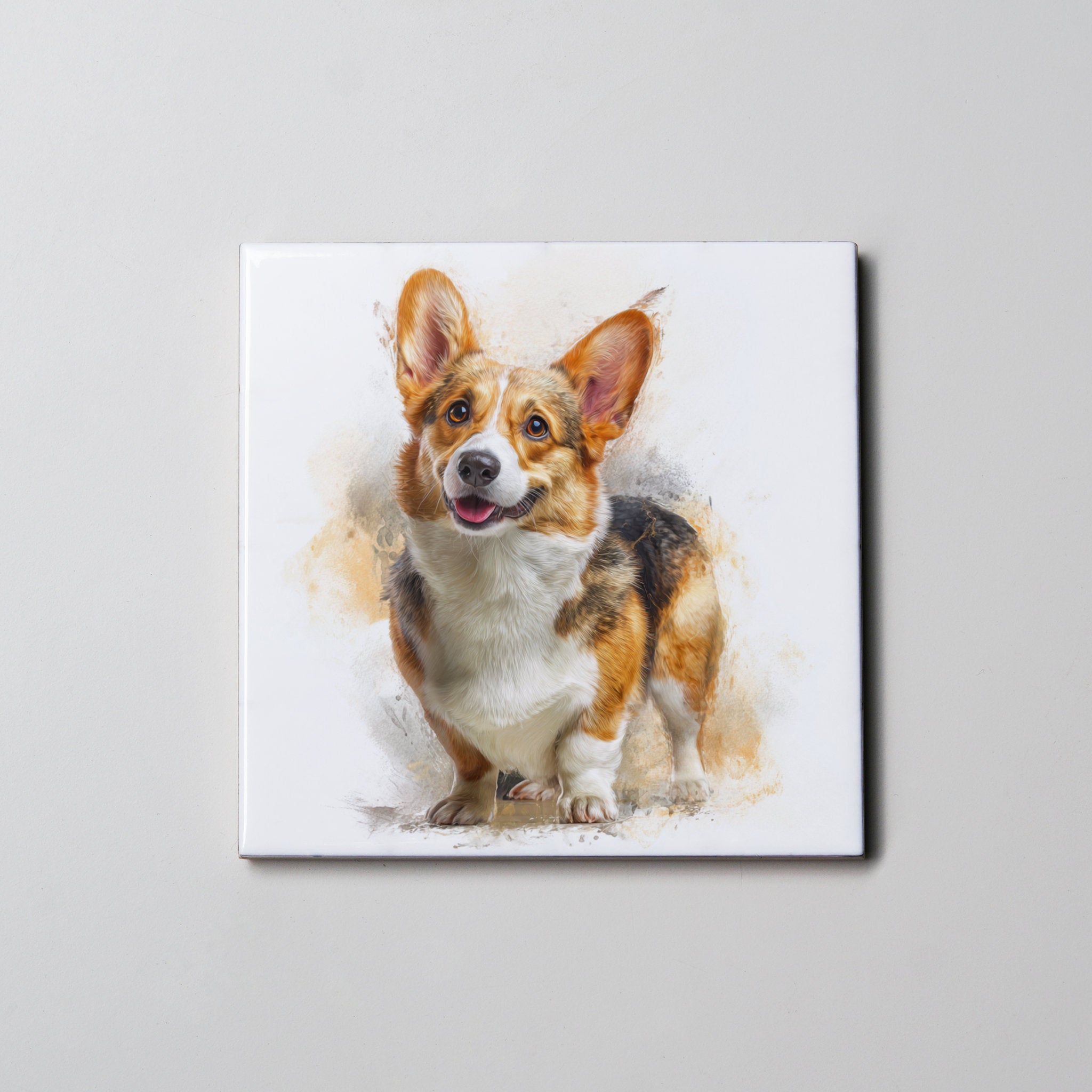 Corgi - tri-colour - standing - Coaster