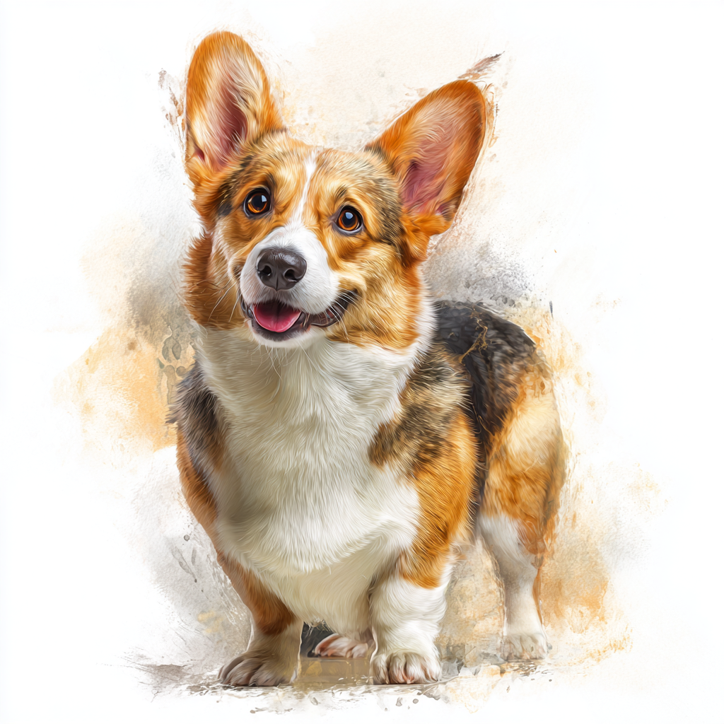 Corgi - tri-colour - standing - Coaster