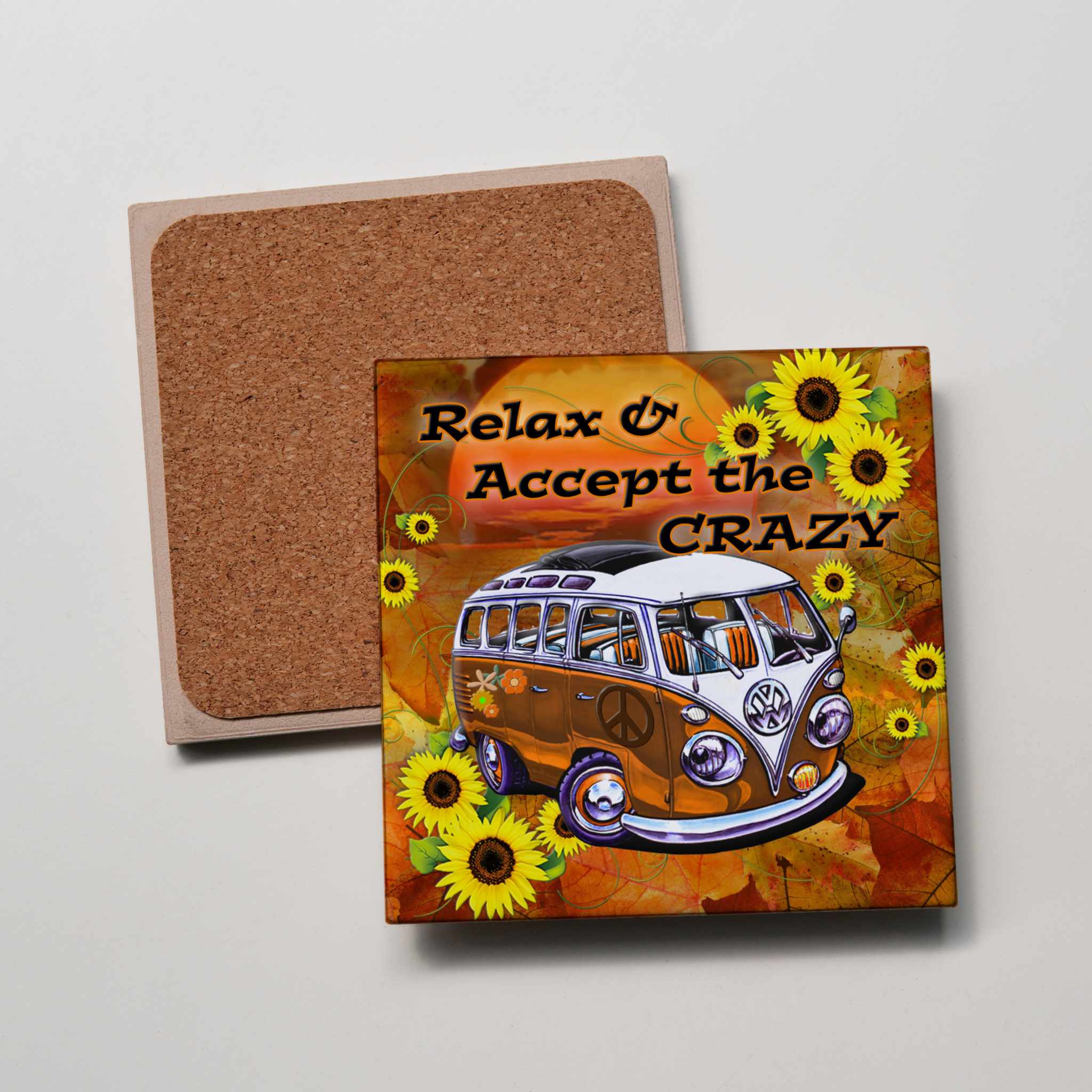 Crazy VW Sunflowers Coaster