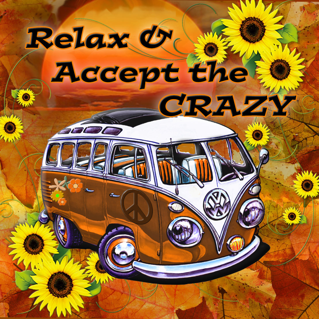 Crazy VW Sunflowers Coaster
