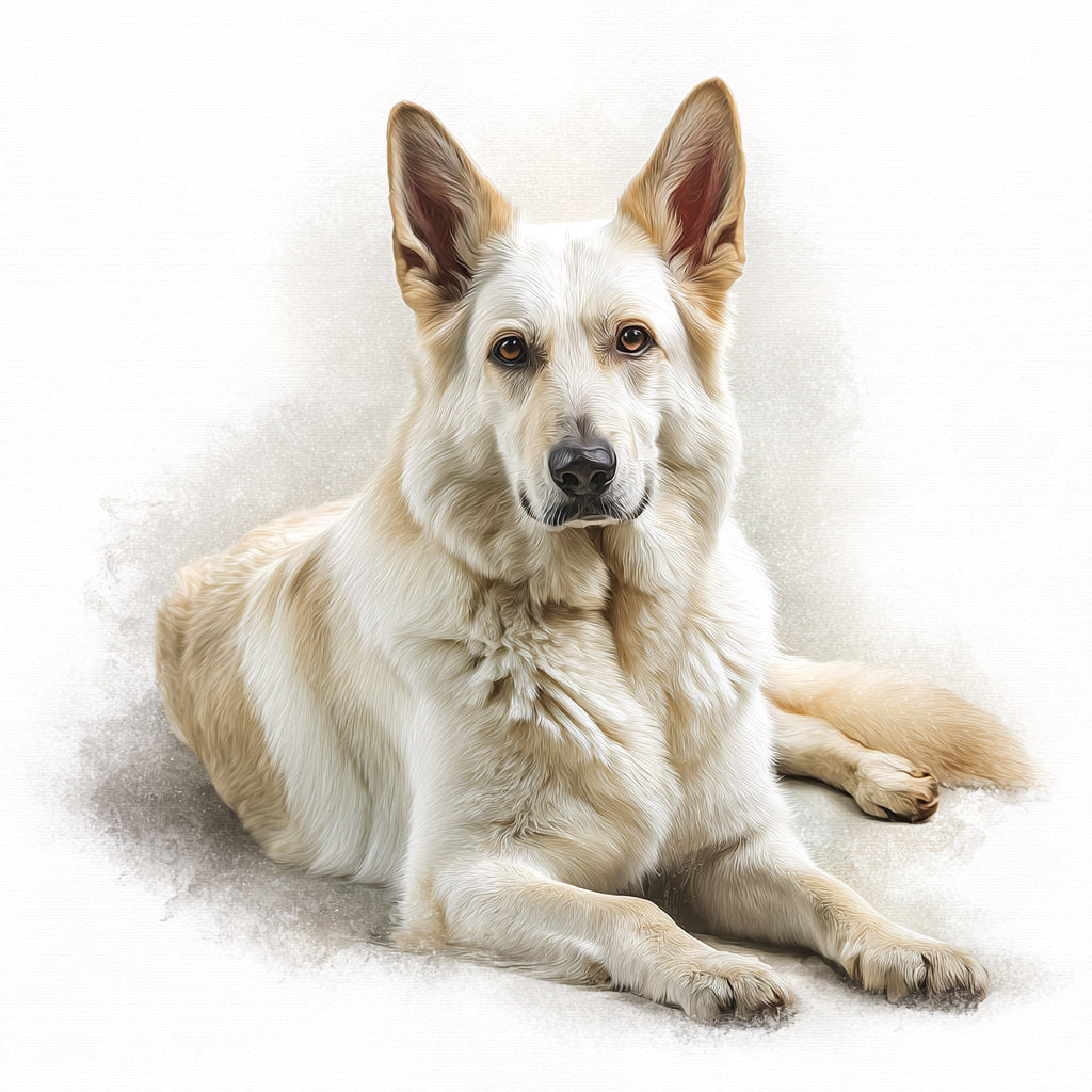 Cream German Shepherd Lying Down - Coaster