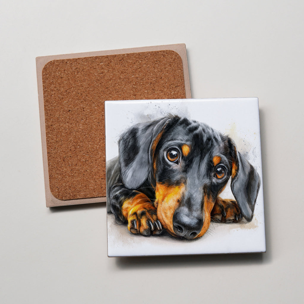 Dachshund Black & Tan LD - P - Coaster