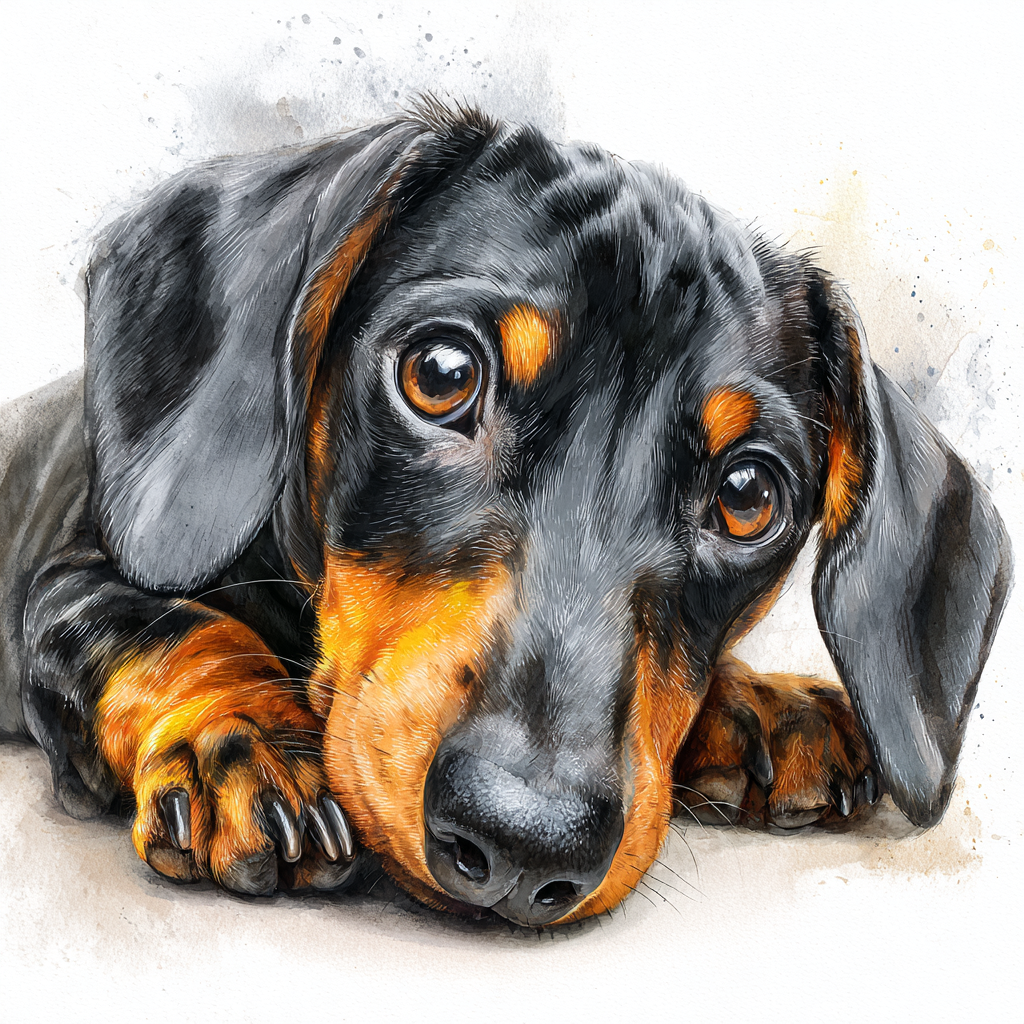Dachshund Black & Tan LD - P - Coaster
