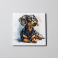 Dachshund Black & Tan LD - R - Coaster