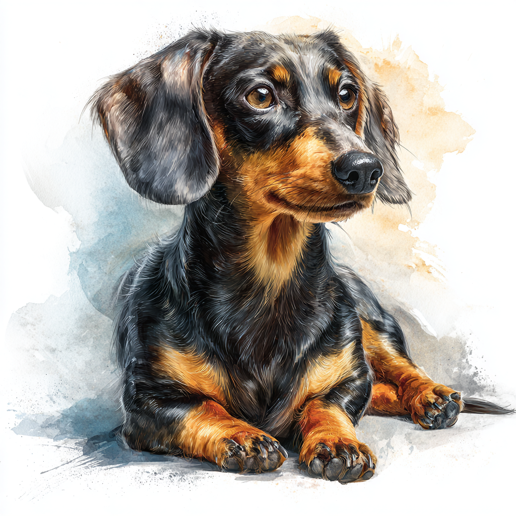 Dachshund Black & Tan LD - R - Coaster