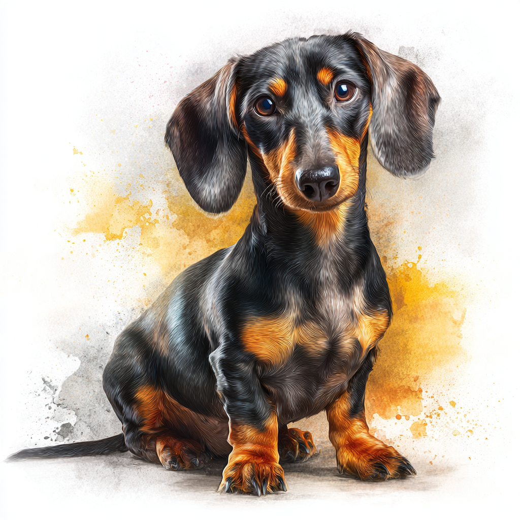 Dachshund Black & Tan sitting - Coaster