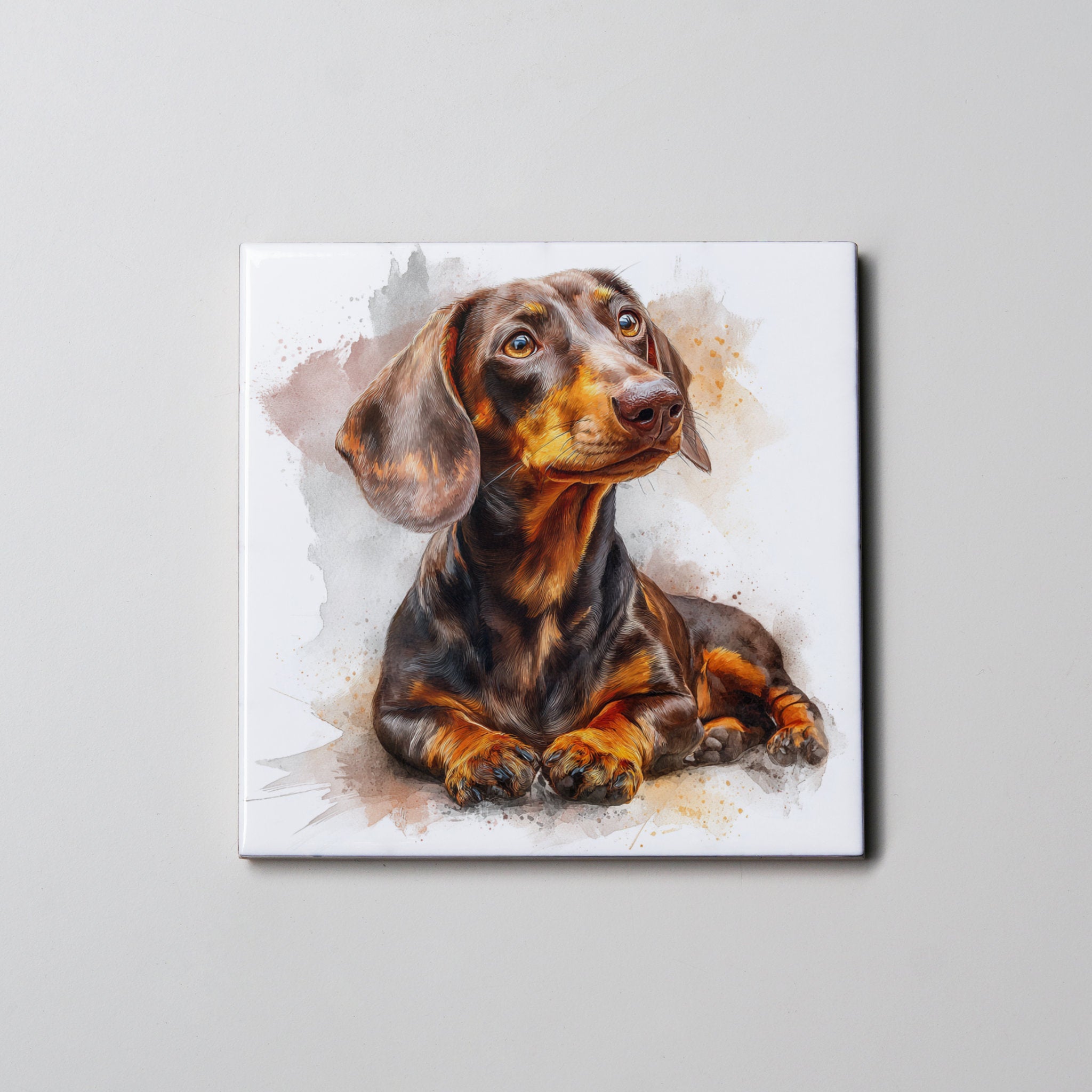 Dachshund Brown & Tan LD R - Coaster